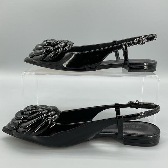 NEW Michael Kors Women’s Elodie Slingback Flats Black Size 5M - Picture 2 of 10